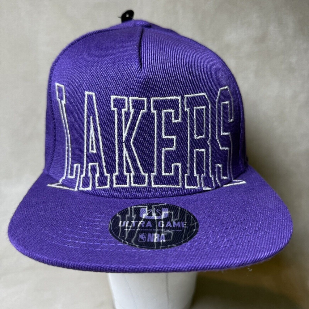 Los Angeles Lakers Men's NBA SnapBack Hat Cap Purple & White‎ Ultra Game OSFM